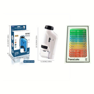 Fickmikroskop för barn med LED-ljus och justerbar förstoring 60X-120X sveabuy