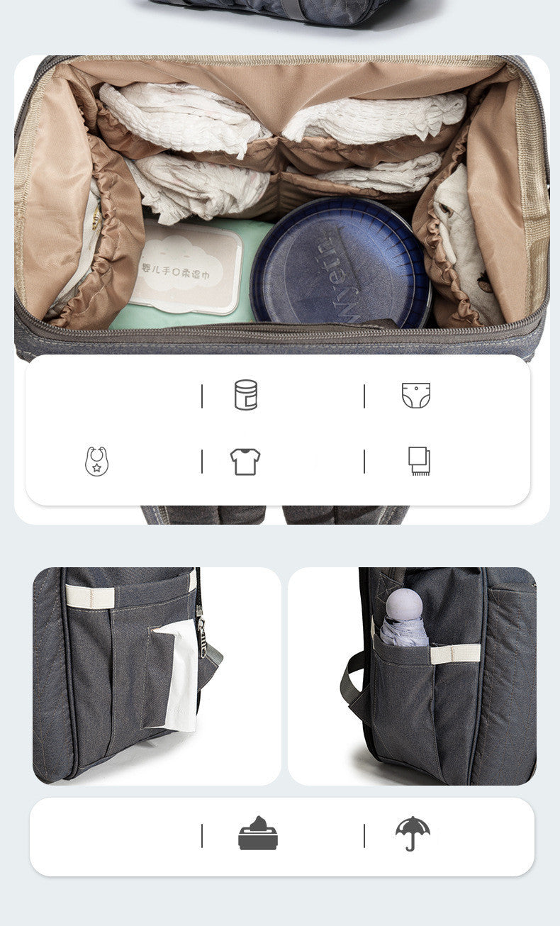 Hopfällbar Skötväska med Babysäng sveabuy