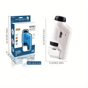 Fickmikroskop för barn med LED-ljus och justerbar förstoring 60X-120X sveabuy