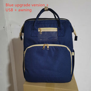 USB-uppladdningsbar skötväska med babysäng – hopfällbar, rymlig & multifunktionell sveabuy