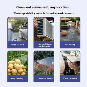 Trådlös Högtryckstvätt för Bil – Bärbar med Litiumbatteri och 30 BAR Vattentryck sveabuy