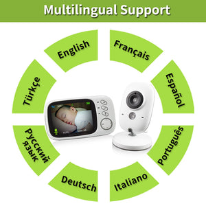 3,2-tums babymonitor – trådlös med musik & temperaturdisplay sveabuy