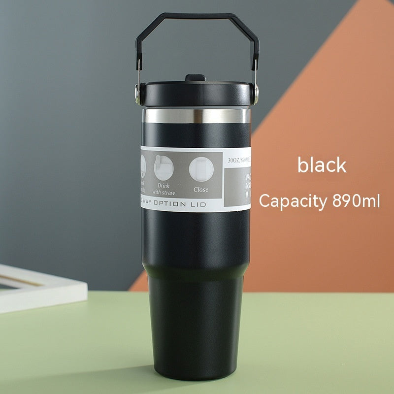 Stark och Hållbar Termos Mugg i Rostfritt Stål – Bärbar Sportflaska med Isolering, 30oz och 20oz, Kaffe och Vatten Mugg med Spillfritt Loc