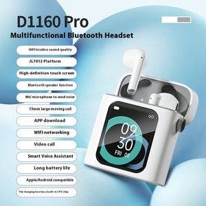 Trådlösa TWS-hörlurar med smart pekskärmsfodral (Wi-Fi & högtalare) sveabuy