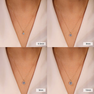 Moissanit halsband i silver för dam – klassisk design med sex klor sveabuy