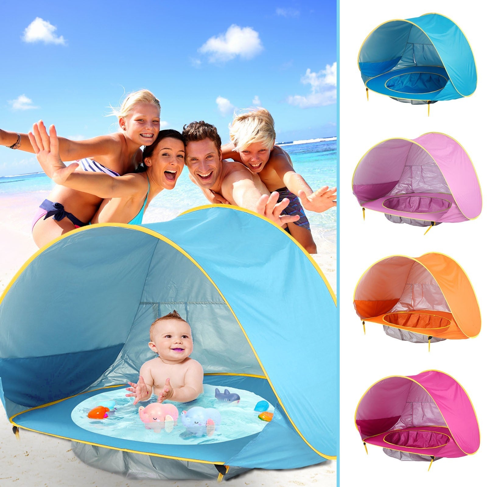 Babytält för stranden – UV-skydd & vattentätt