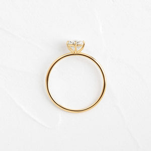 Guldpläterad S925 silverring för dam – moissanit förlovningsring med sex klor sveabuy