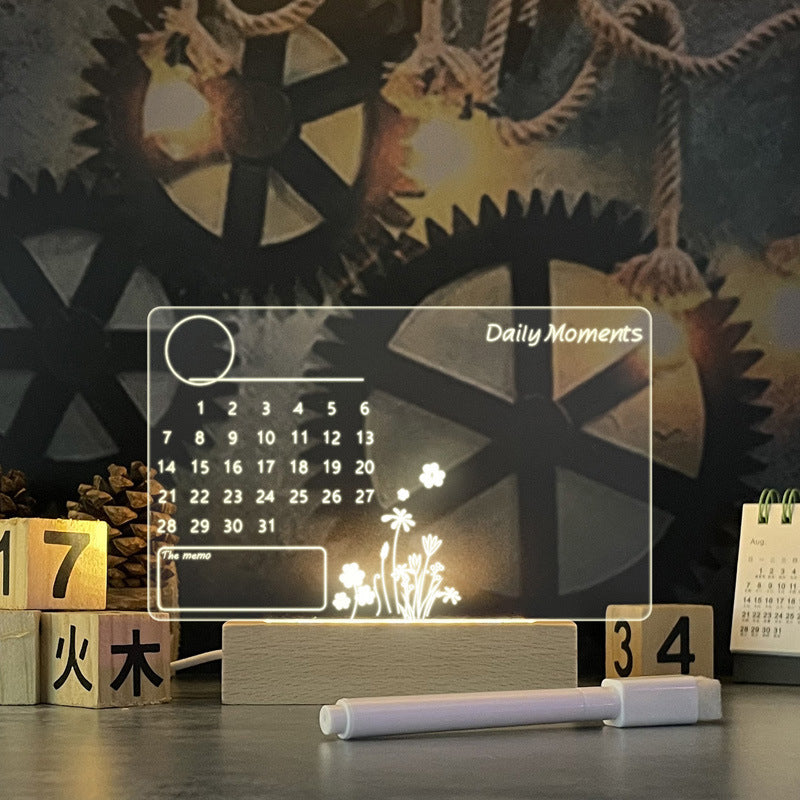 LED-meddelandetavla – skrivbar USB-nattlampa med penna, kreativ dekoration