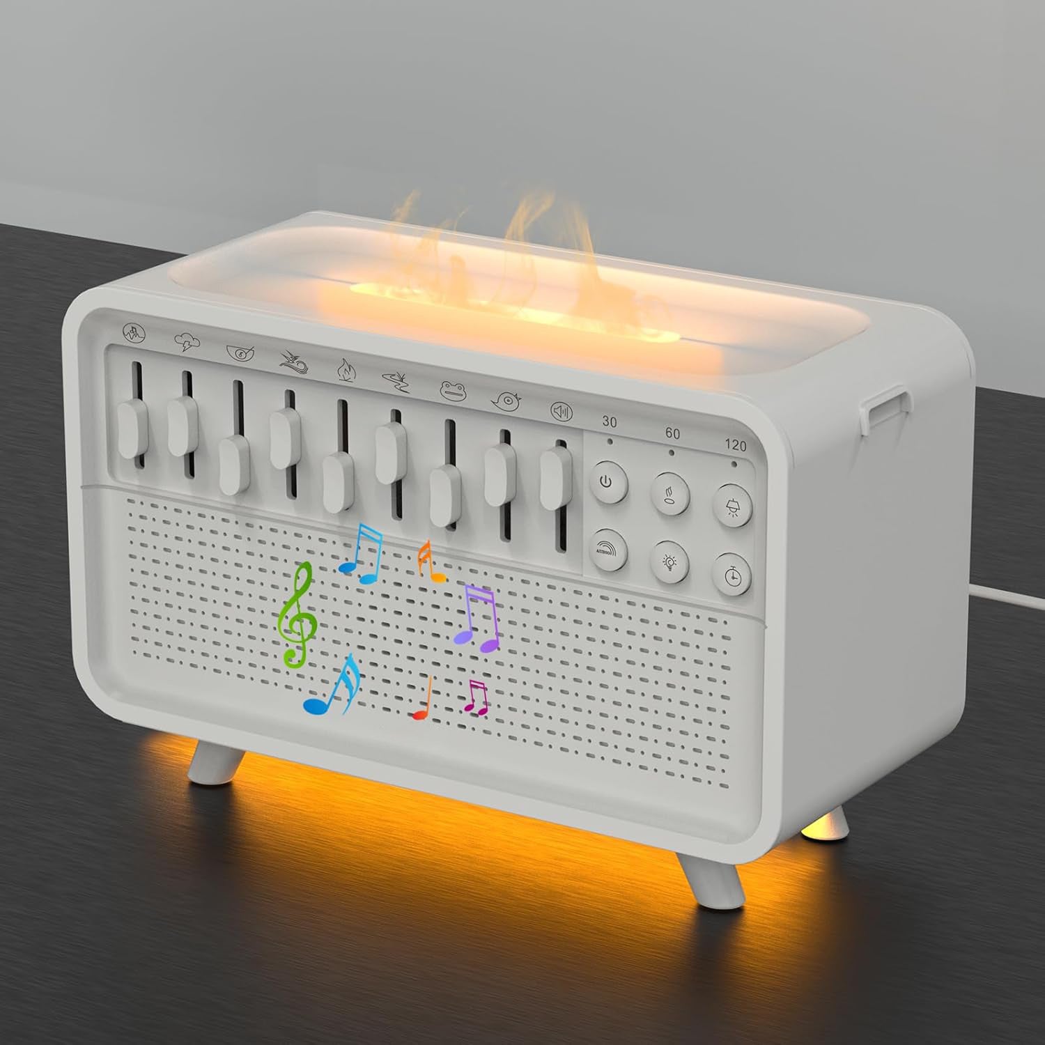 3-i-1 Aromalampa med Bluetooth, White Noise & Luftfuktare – För Avkoppling, Sömn & Harmoni