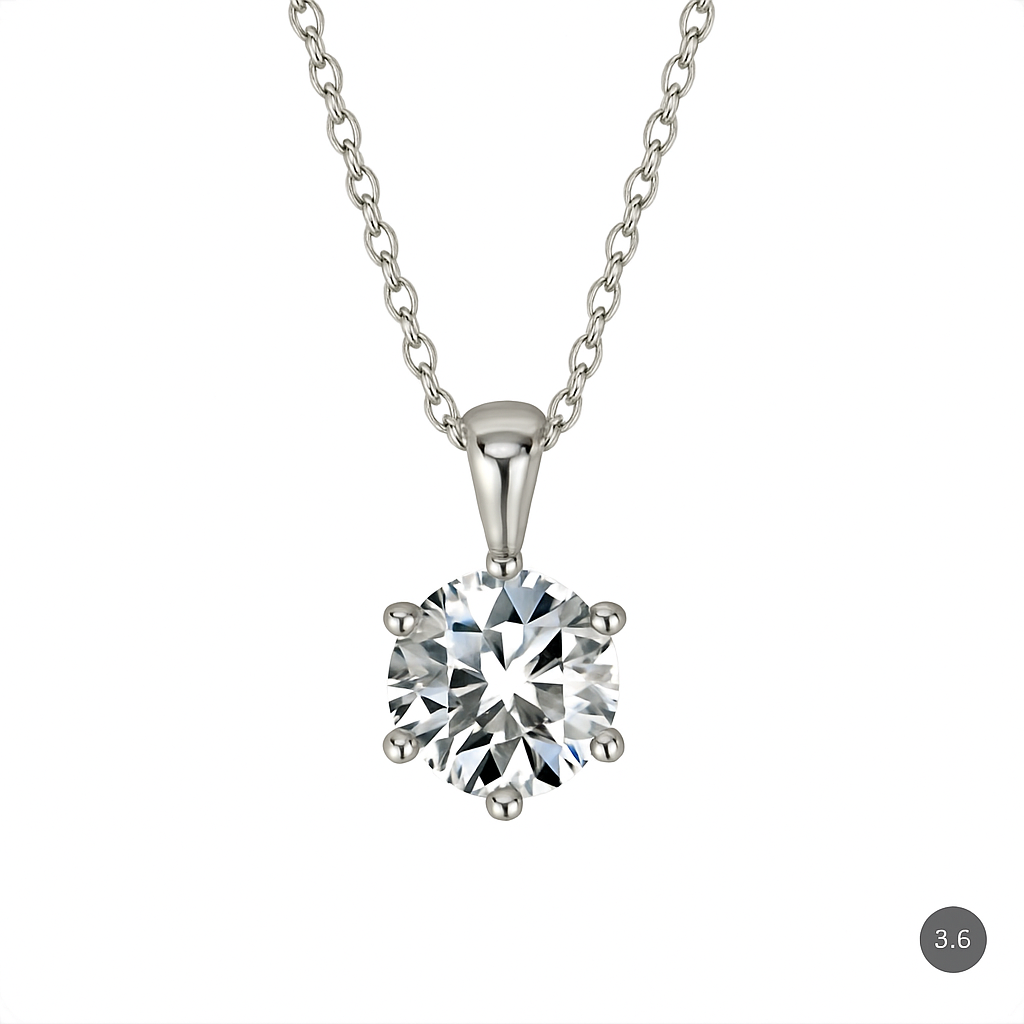 Moissanit halsband i silver för dam – klassisk design med sex klor sveabuy